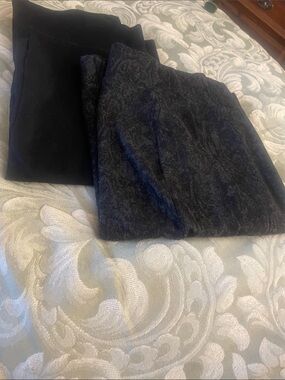 Style & Co. Black and Navy Velvet Midi Skirts